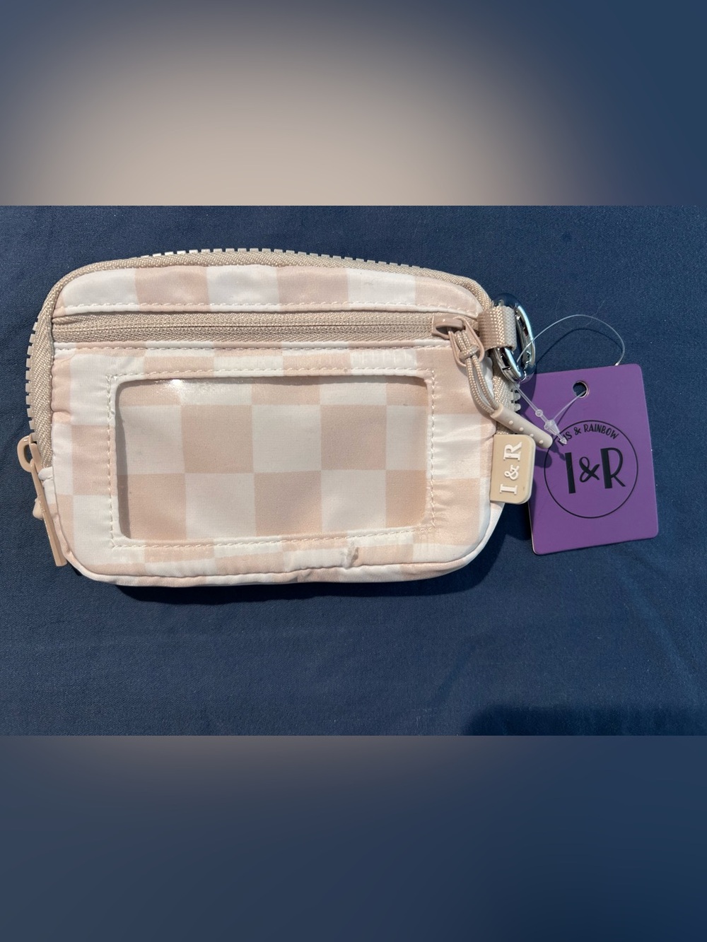 Blush Checkered Crossbody Pouch - Pink